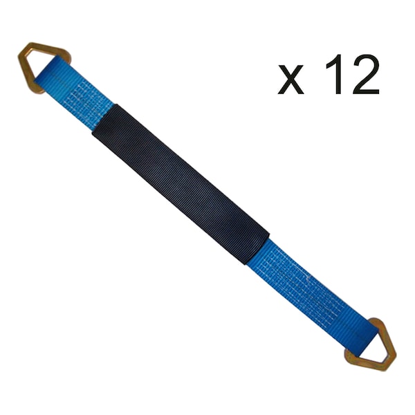 2" x 21" Axle Straps w/ Sleeve & D Rings, WLL: 3, 333 lbs., PK12